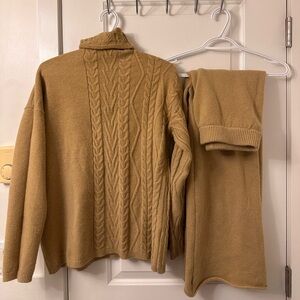 Petal & Pup Camel Sweater and Pant Lounge Set